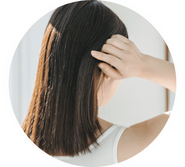 髪を気にかけているイメージ画像